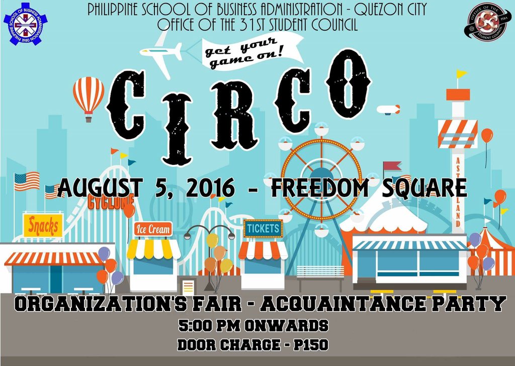 PSBAQC31STSC's tweet photo. Come one come all to the greatest orgs fair of them all!

#CIRCO2016 is coming to town! https://t.co/wugQKLoOSW