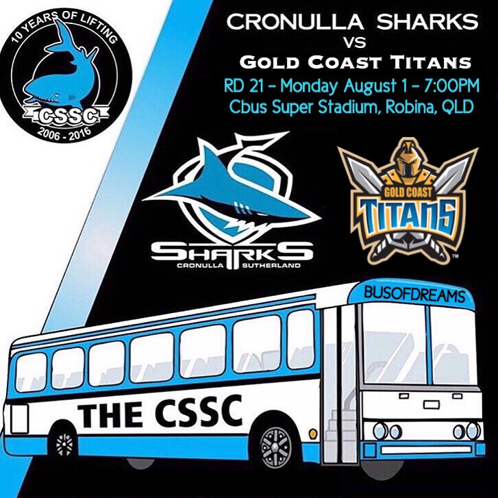 shark_avenger's tweet photo. RD21 Departs from @TheClockHotel Surfers Paradise. Ticket Price $20 Bus TBA See link in bio! #CSSC16 #WEARESHARKS https://t.co/toLuwmklvm