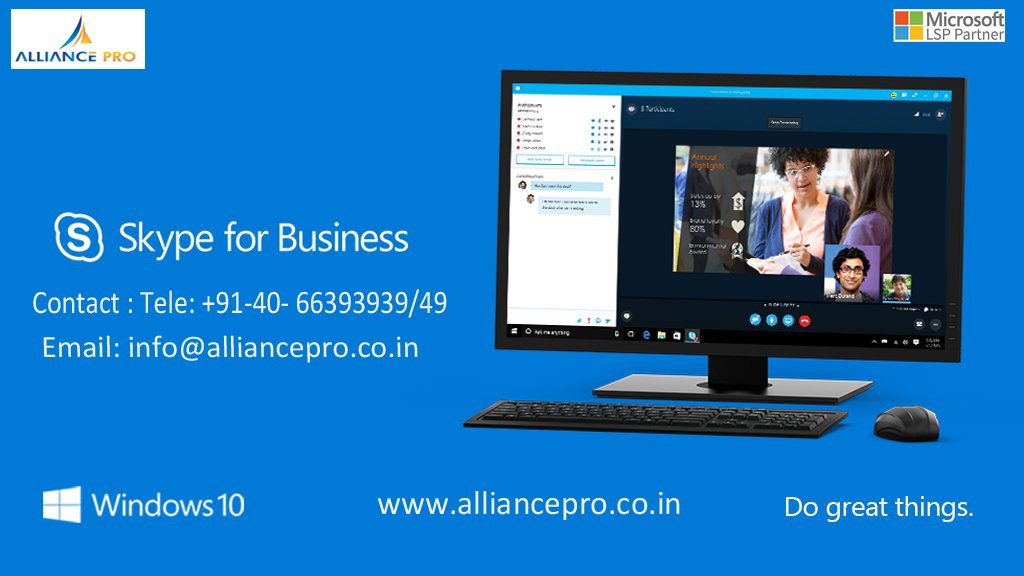 AllianceProIT's tweet photo. Choose #AlliancePro to set up professional #Skype version accounts on computers at your workplace.#skypeforbusiness https://t.co/Hmzao2vNFS