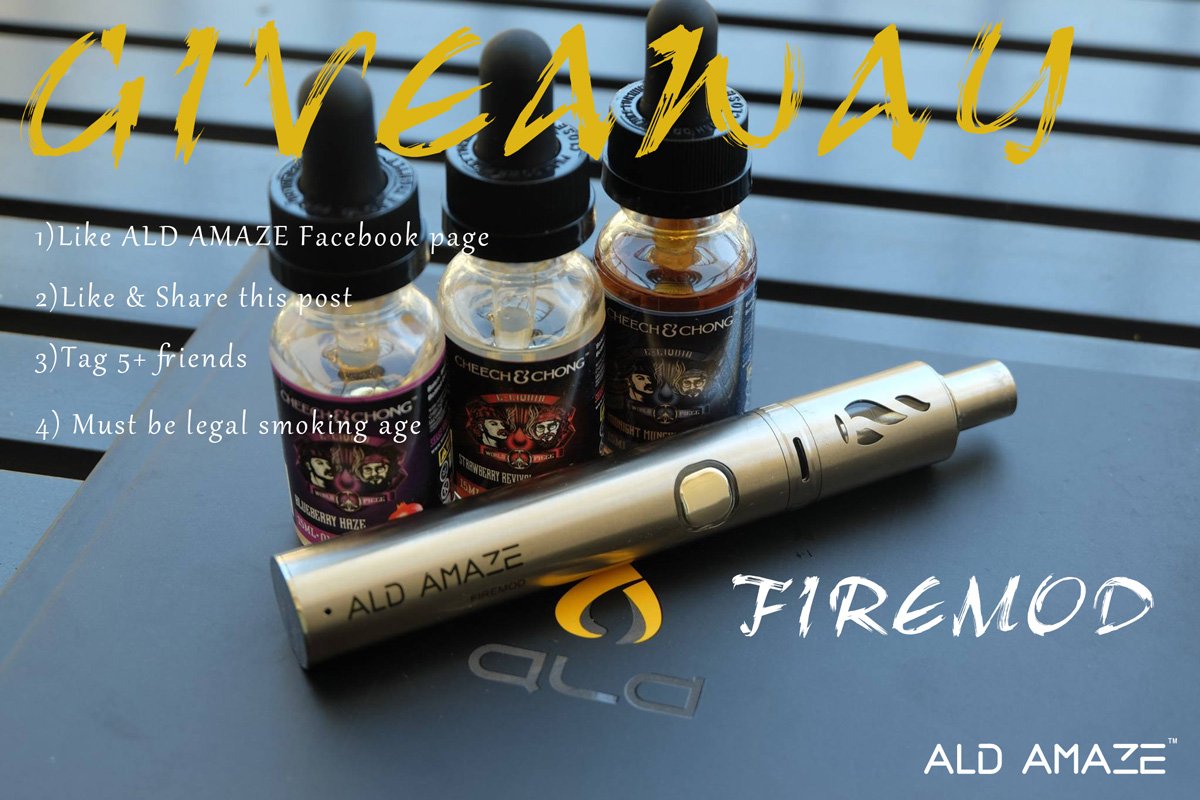 amazevapor's tweet photo. ENTER to win free Firemod ：https://t.co/RQBIUyXMll
#giveaway #vape #vapelife #vapetrick https://t.co/z3yI3hx2kT
