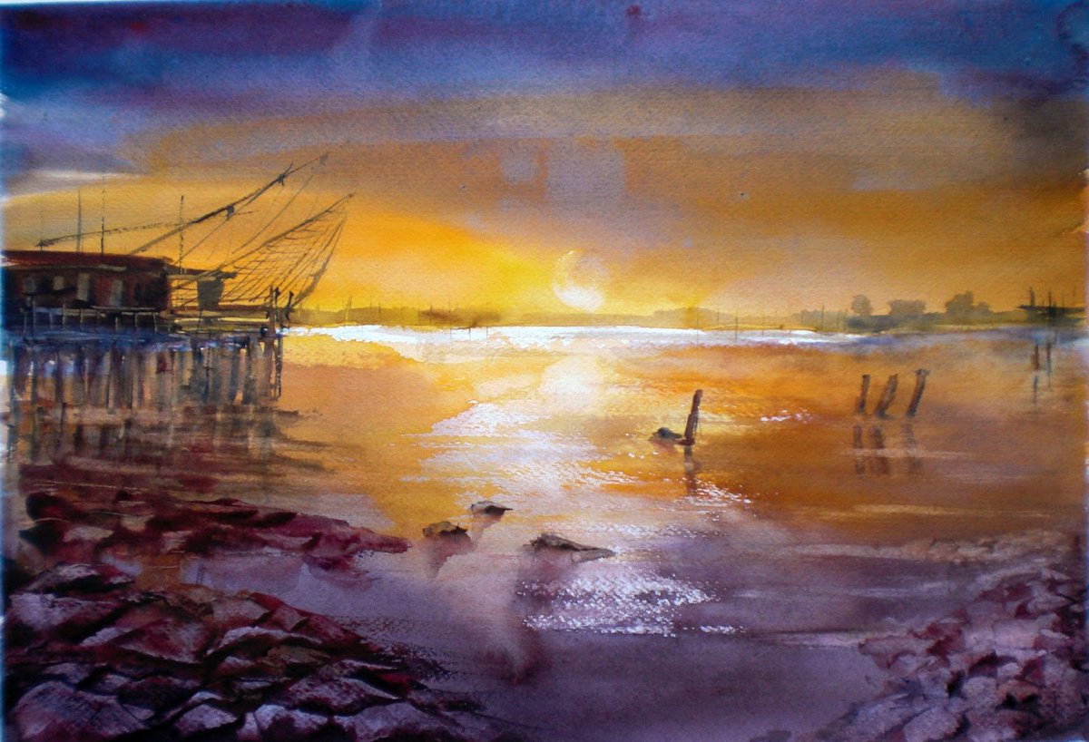 GiorgioPilota's tweet photo. #watercolor #painting #drawing #art #original 
Title: trabucchi
watercolor: 47x33 cm https://t.co/VAlCEv1K48