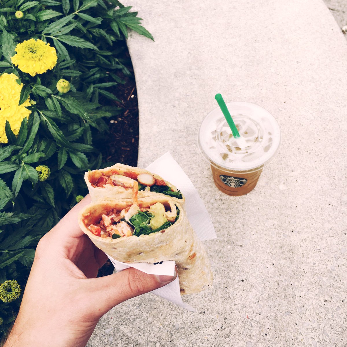 StarbucksUK's tweet photo. A little taste of summer best enjoyed with a side of ☀, 🌼, &amp; 🍋 #AvocadoThreeBeanWrap #GlutenFree #Lunch https://t.co/F0JPDRFae5