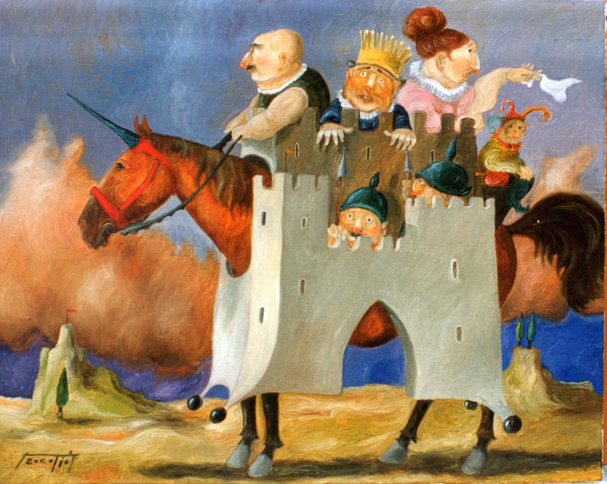 Con estro e fantasia #PinoProcopio ci porta nel suo fantamondo umano e animale, sempre alla <a href="/galleria_fidia/">Galleria Fidia</a>!