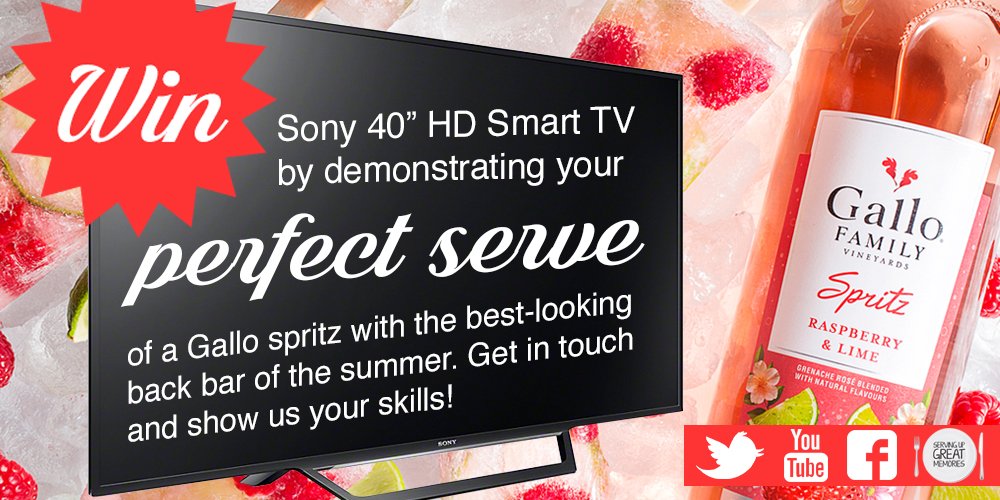 Summer is hotting up at Beefeater! Tweet your back bar displays of Gallo Spritz to win a flat screen TV! #HelloGallo
