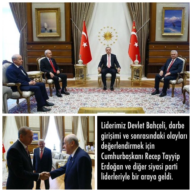 Liderimiz <a href="/dbdevletbahceli/">Devlet Bahçeli</a> , darbe girişimini ve değerlendirmek için CB ve diğer parti liderleriyle bir araya geldi.