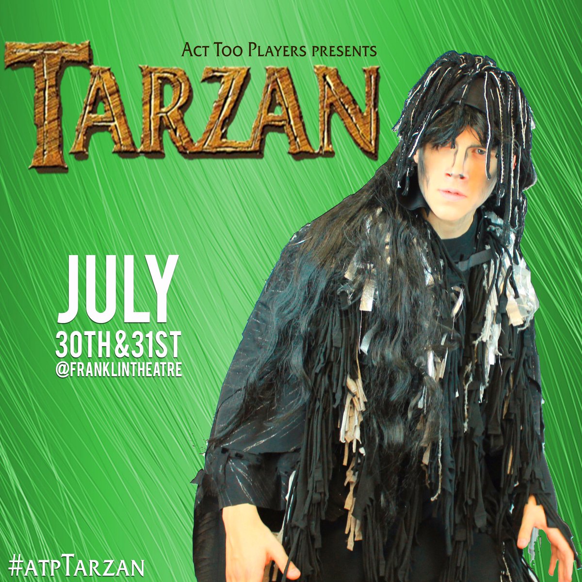 jenburns8's tweet photo. Kerchak is wondering if you got your tickets for Tarzan? July 30 at 2 pm- July 31-7 pm #franklintheatre #atptarzan https://t.co/AHsnreIwag