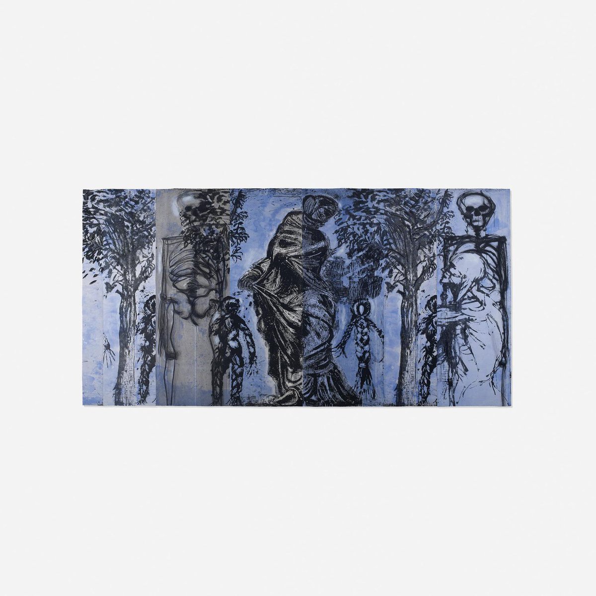 Youth and the Maiden (triptych), 78×139in, Sold for $2,048 USD #jimdine auctionclub.com/public/histori…