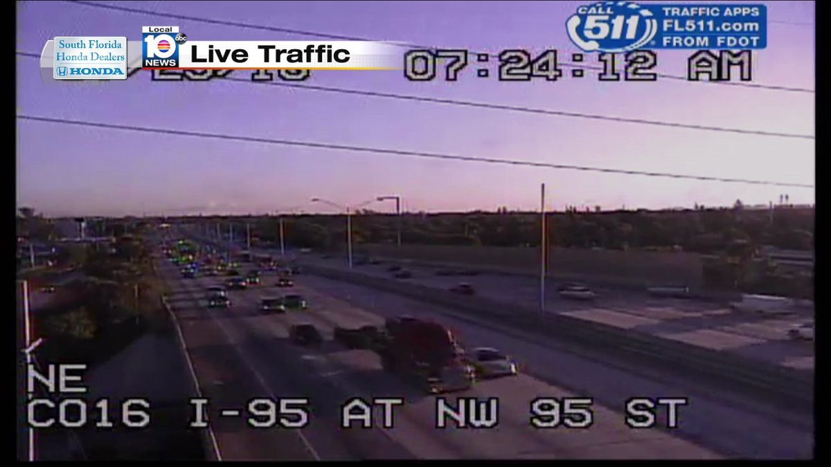 Crash on I-95 NB and NW 95th St #TRAFFIC #MIAMI https://t.co/xrFpz4Uw8Z