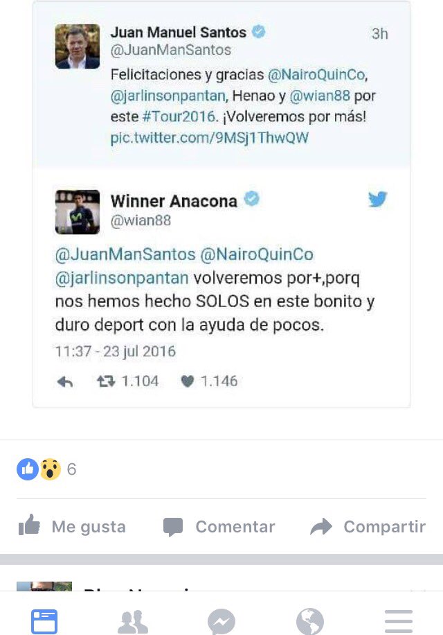 DespiertaAnt's tweet photo. #mepicalalengua Ciclista que estuvo en Tour de Francia  cuestiona a @JuanManSantos por lo que escribió en Twitter https://t.co/3xCCEeecQc
