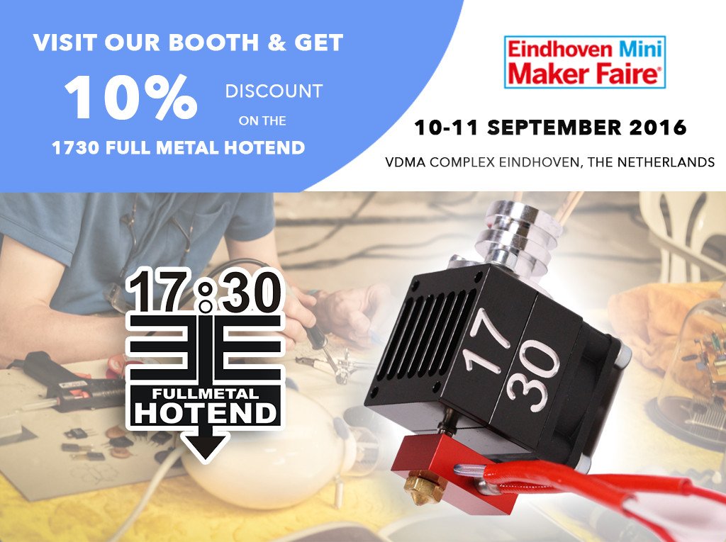 1730hotend's tweet photo. Visit us at the @EHVMMF 2016 and get a 10% discount on the 1730 FMH  https://t.co/Vci6TM3fPn #3dprinting #maker #DIY https://t.co/eWr6PvzKon