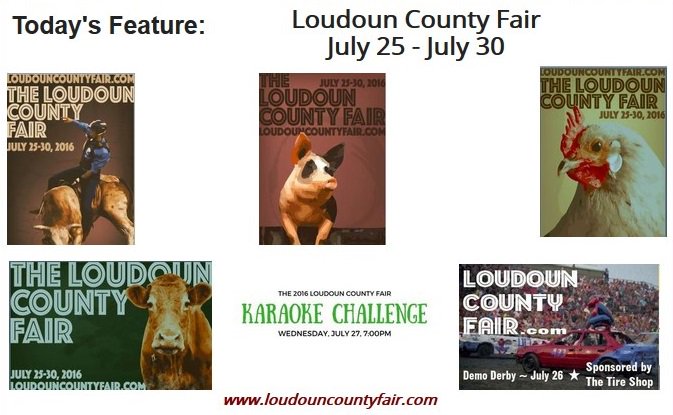 Today's Feature:

THE LOUDOUN COUNTY FAIR ALL WEEK

#FAMILYFUN

loudouncountyfair.com    <a href="/locovafair/">Loudoun County Fair</a>