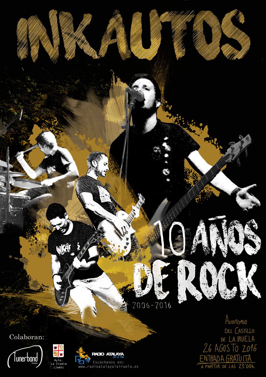 Inkautos's tweet photo. ¡¡CELEBRACIÓN A LO GRANDE DE NUESTROS 10 AÑOS POR LOS ESCENARIOS ESTATALES. VIERNES 26 DE AGOSTO EN LA IRUELA!! https://t.co/Zwa9VR7LHa