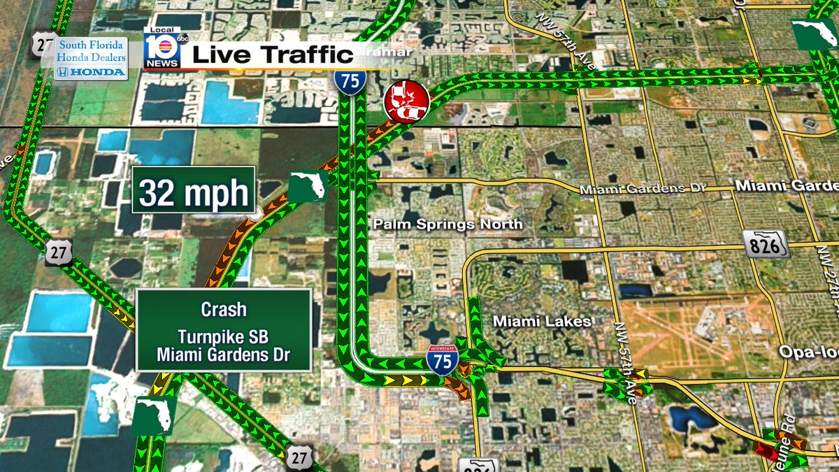 Crash on Turnpike SB and Miami Gardens Dr #TRAFFIC #MIAMI https://t.co/LDe4HjrxuZ