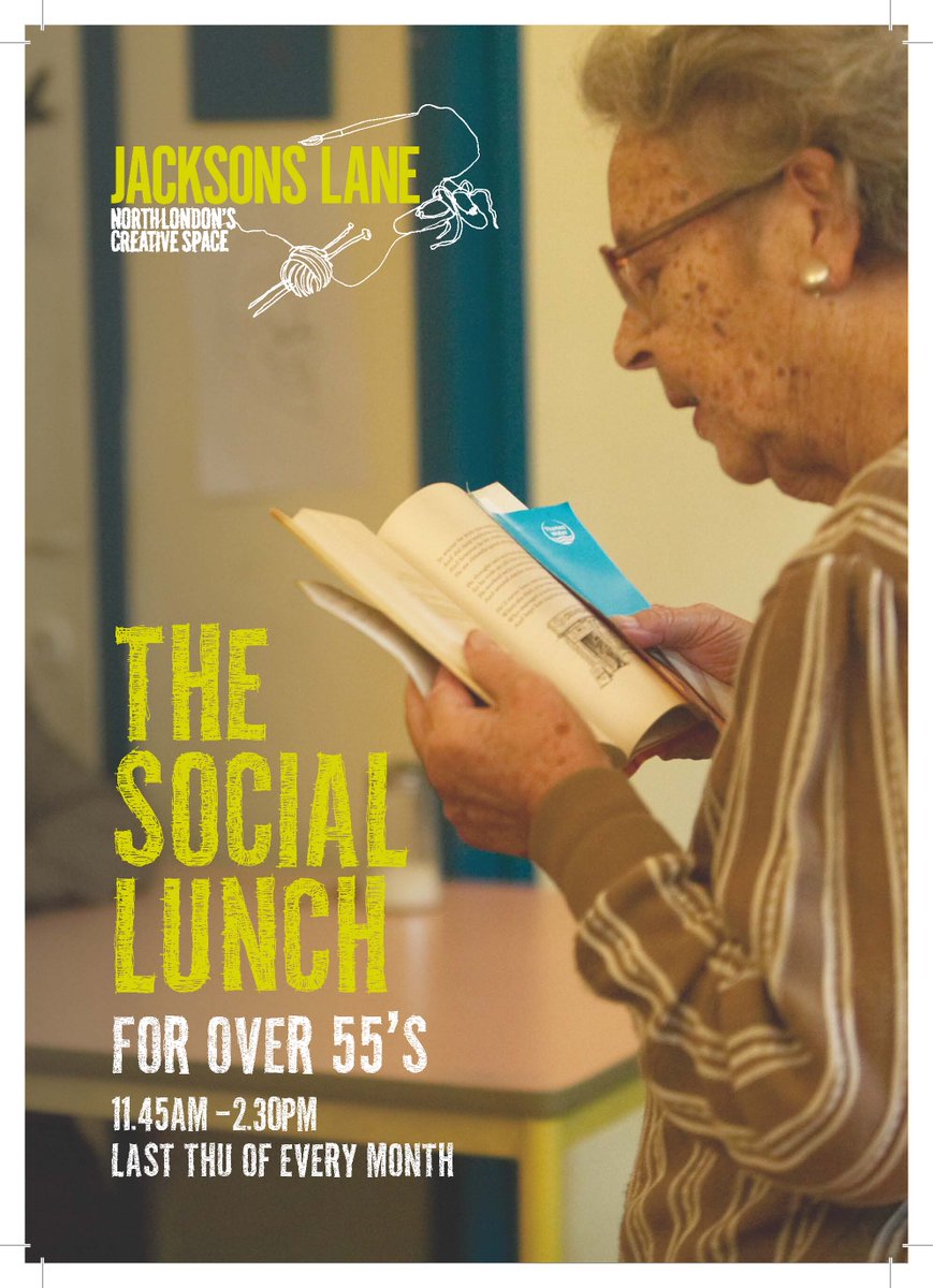 Join in <a href="/jacksons_lane/">Jacksons Lane</a> Social Lunch for over 55s 11.45-2.30pm this Thursday. £5 for 2 course meal &amp; activities! #Fun