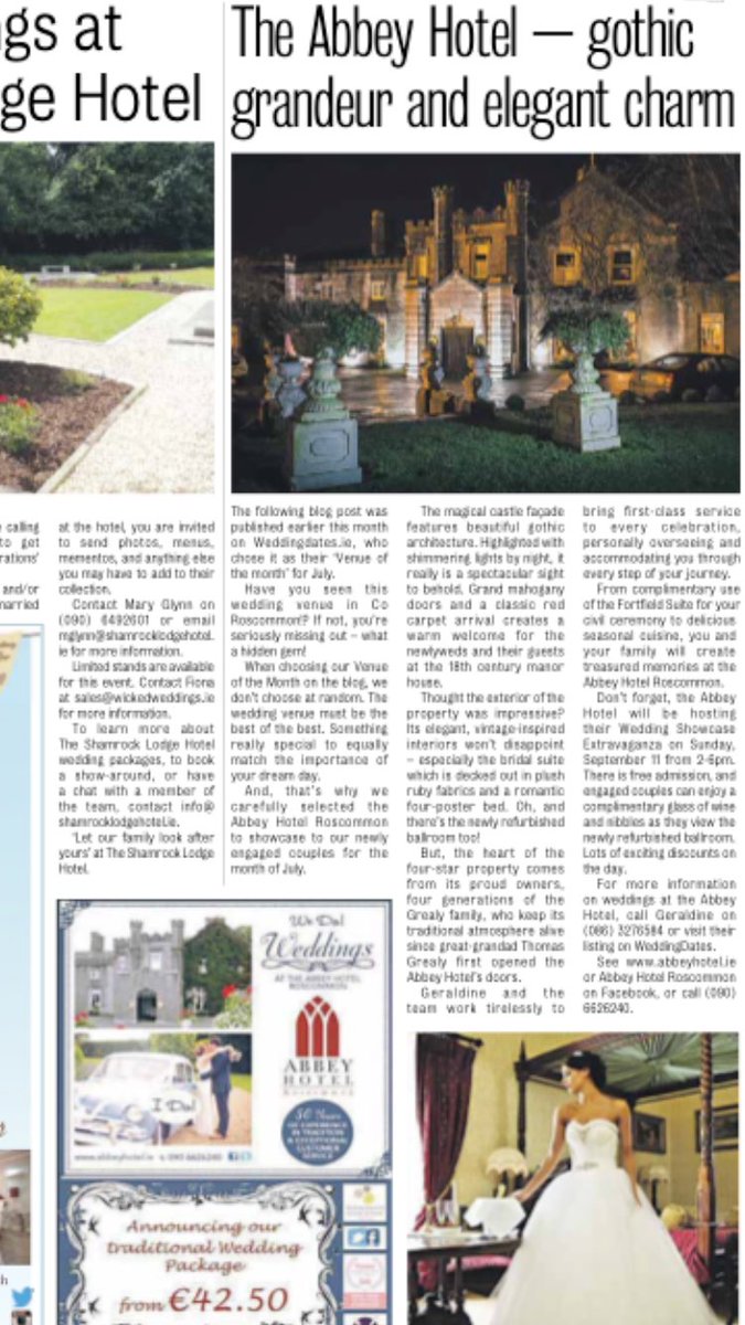 Gothic grandeur and elegant charm at the Abbey Hotel #Roscommon #weddingseason2016 <a href="/loveweddings/">Delores Aguilera</a>.ie <a href="/ATRoscommon/">All Things Roscommon</a>