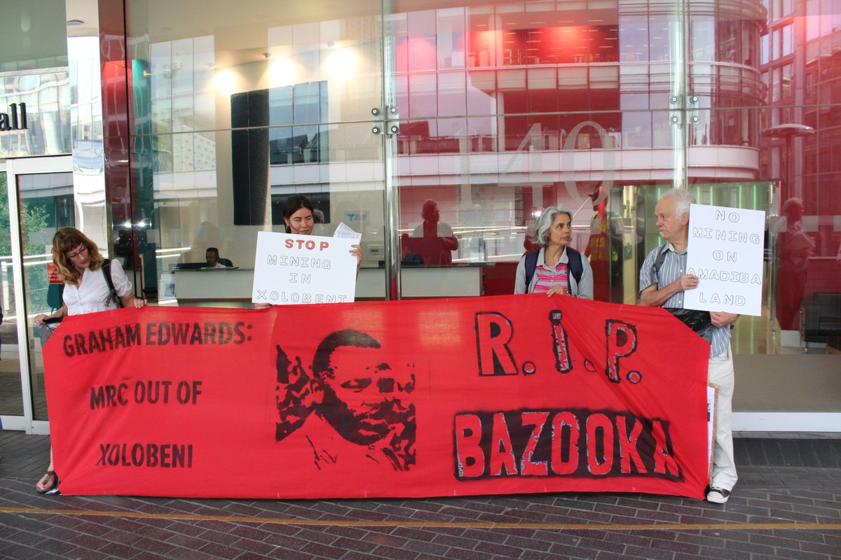 GaiaFoundation's tweet photo. Hands off Amadibaland, Graham Edwards! Stop killings at the #Xolobeni mine! https://t.co/4tbRMh9XsT #Justice4Bazooka https://t.co/UryG4SHh6d