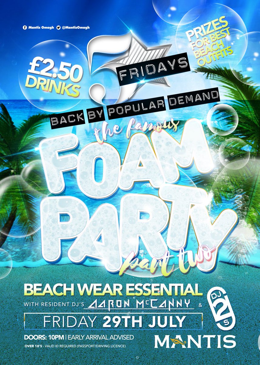 mantisomagh's tweet image. #FOAMPARTY
we have avicii tickets to give away this Friday
&amp;amp; we have a fully booked glist for our 2nd foam party!