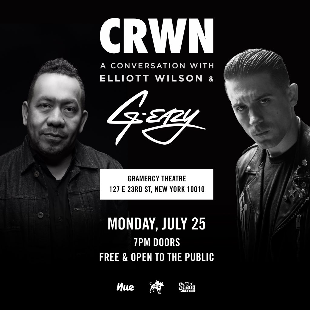 G_Eazy's tweet photo. Choppin it up with the OG @ElliottWilson in NYC tonight at Gramercy theater come thru https://t.co/oUvtkE5GyB