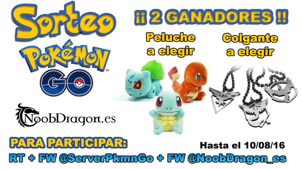 angeldot_'s tweet photo. ⚠️#SORTEO⚠️ ¡Peluche o Colgante de Pokémon GO!

Para participar: Haz #RT, Sigue a @ServerPkmnGo y @NoobDragon_es https://t.co/PF4Krqio0J