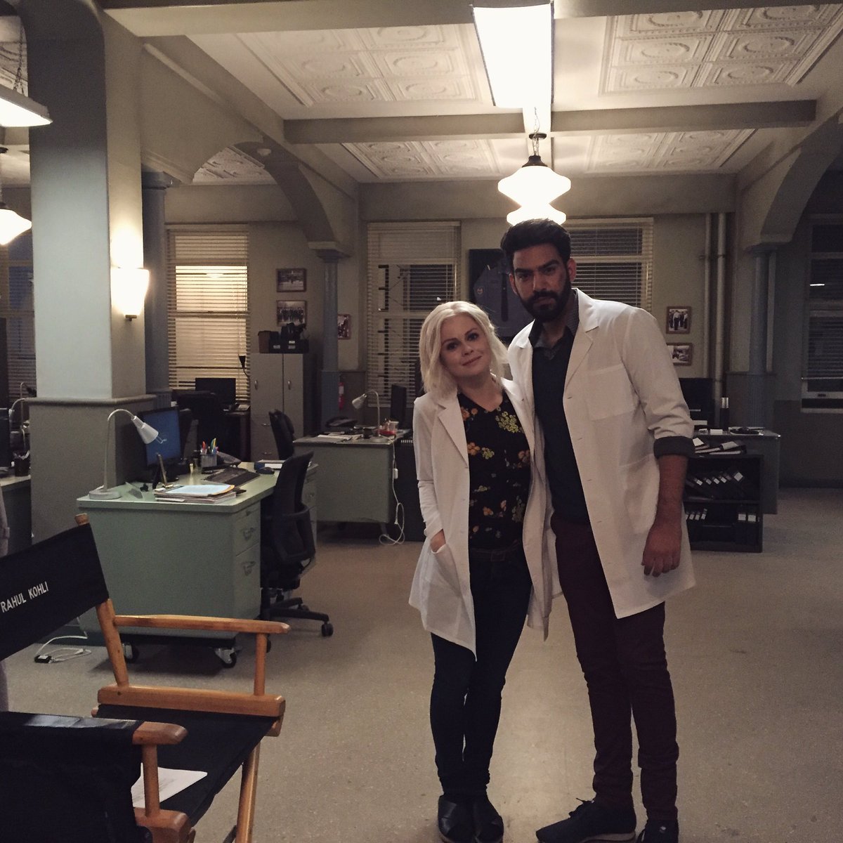imrosemciver's tweet image. Autopsy specialists at your service. Day one with my ride or die @rahulkohli13 #iZombie