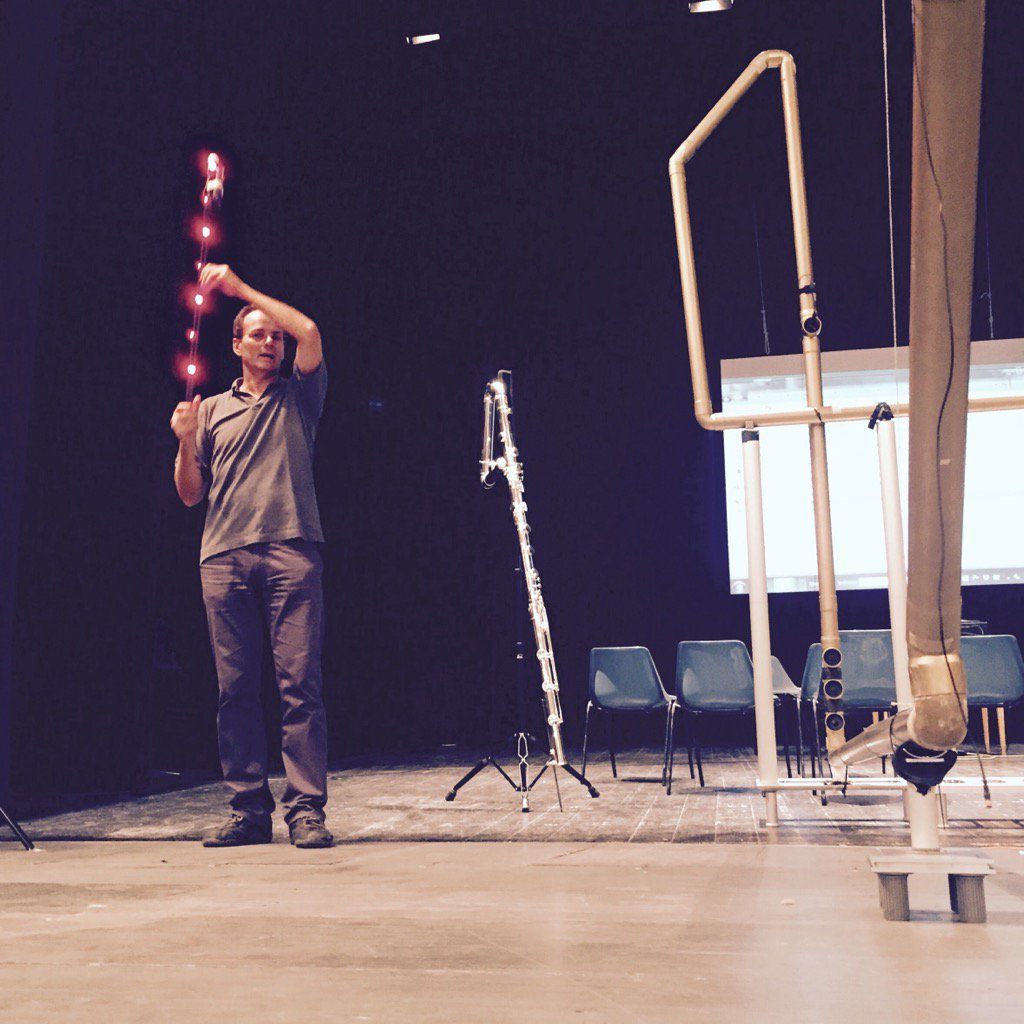 giuseppesilvi's tweet photo. Luca Richelli calibra #phasespace per "more is different" di Nicola Sani #iperbasso #fabbriciani #vidolin https://t.co/k9aGPt0CP5