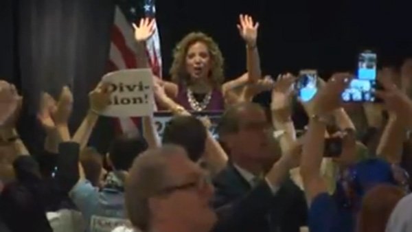KDVR's tweet photo. Debbie Wasserman Schultz booed, jeered at delegate meeting #DNCinPHL https://t.co/QZLSDaDAlr https://t.co/erzSbZ7yVM