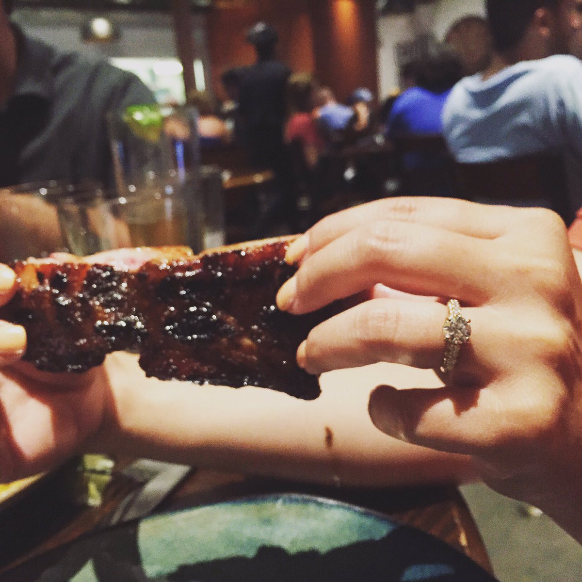 hogwildnhungry's tweet photo. Hogwild and gettin' hitched! Celebrating our engagement with BBQ @Q39KC #kcbbq #hogwildandhungry #bbq https://t.co/1ROWbIhto0