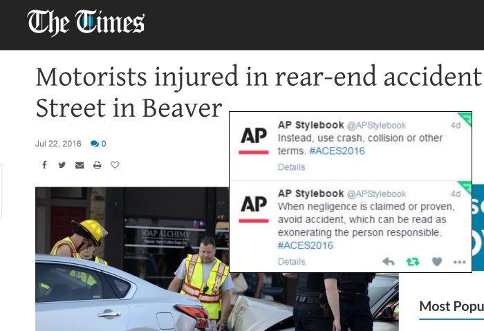 .<a href="/bctimes/">Timesonline.com</a>: it's a crash or collision, not "accident" (see AP style guide) <a href="/DroptheAword/">Drop The 'A' Word</a> <a href="/FixTheToaster/">Fix The Toaster</a> #BeaverCounty