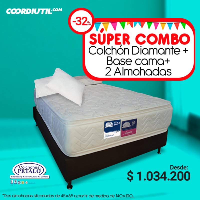coordiutil's tweet image. Disfruta de Colchones Petalo y su nuevo combo, Colchón más base cama más almohada siliconada goo.gl/IhlP69