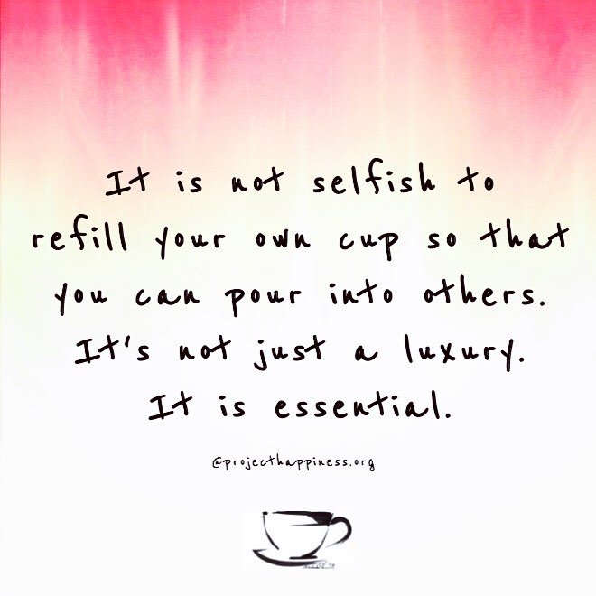cecilsaurasrex's tweet image. Self care is not selfish. You cannot serve from an empty vessel @eleanorbrownn @projecthappy buff.ly/2a4flfz