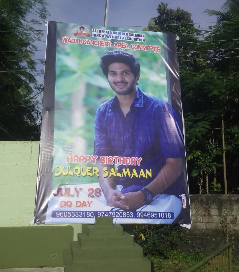 Dulquer_FC's tweet photo. Wadakkanchery Fans Flex For @dulQuer 's Birthday ☺️🎉

 #July28 #DQDay #DQ30 https://t.co/4HSdOEMR6K