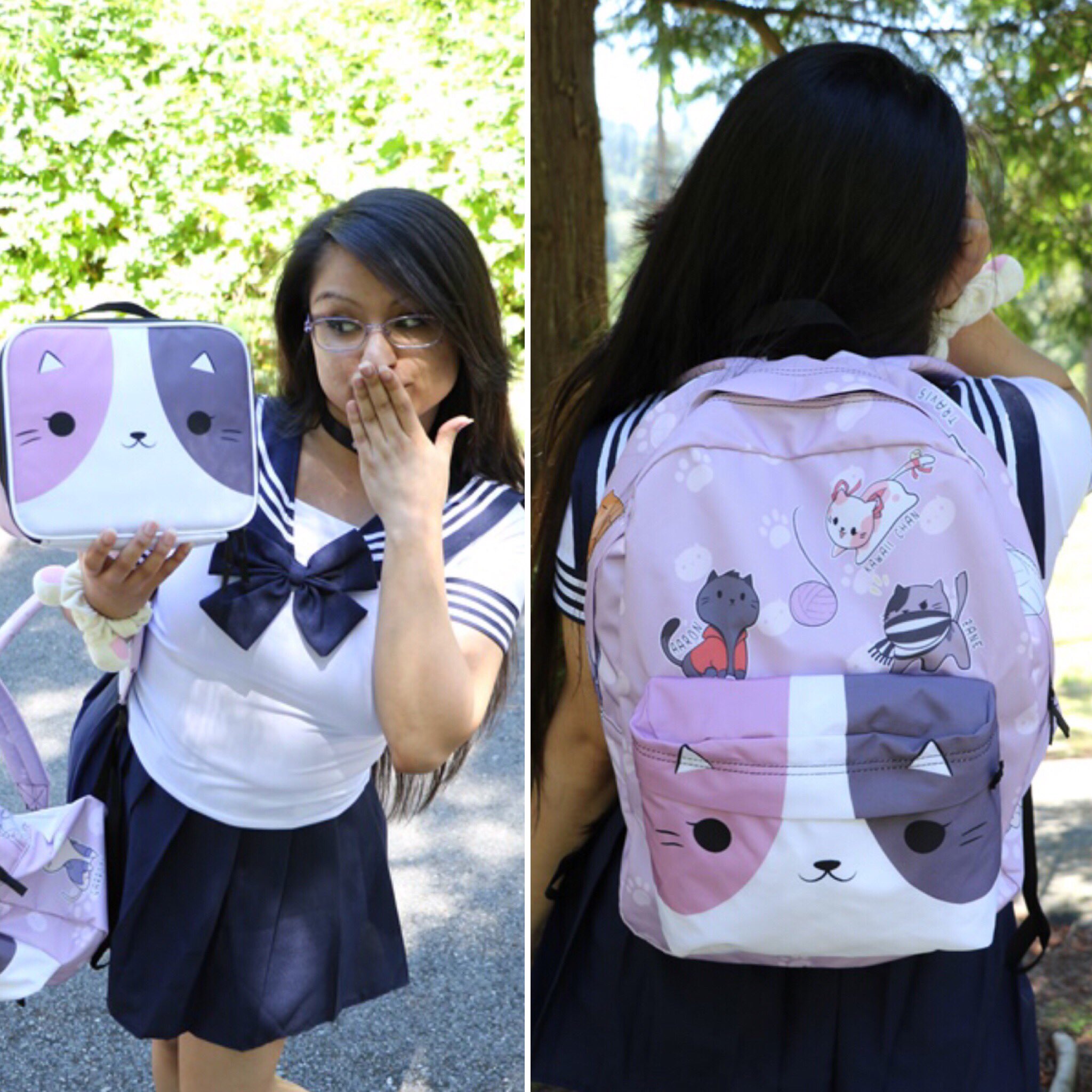 Aphmau on X: Mystreet Neko~Themed backpack and lunchbox! SUPER CUTE  CHARACTER CATS UGH! 💜 Available here❗️   / X