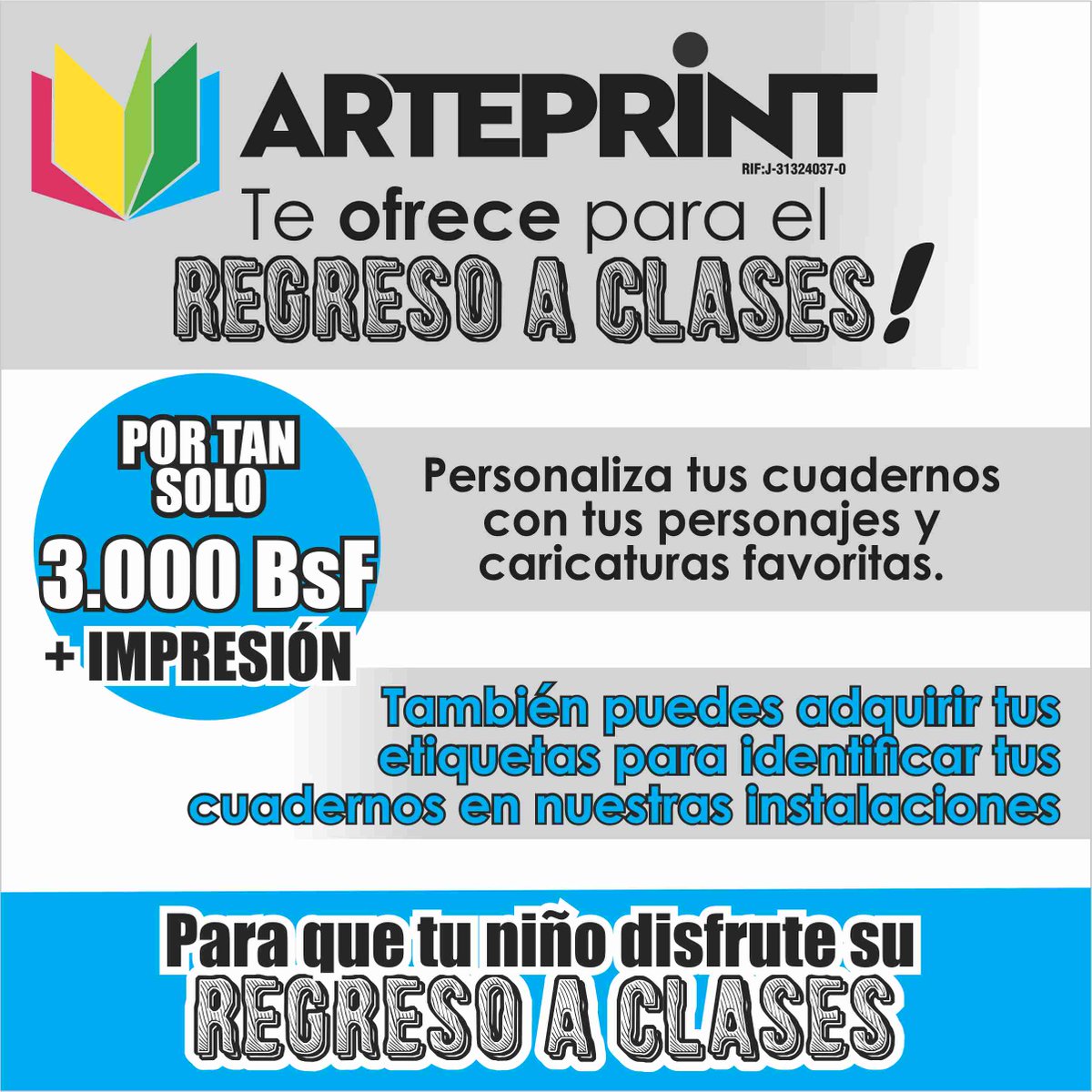 arteprint_'s tweet photo. Ocúpate y prepárate para este #Regresoaclases con #arteprint y las #ofertas que trae para tí. #cuadernos #etiquetas https://t.co/X30VluUJmN