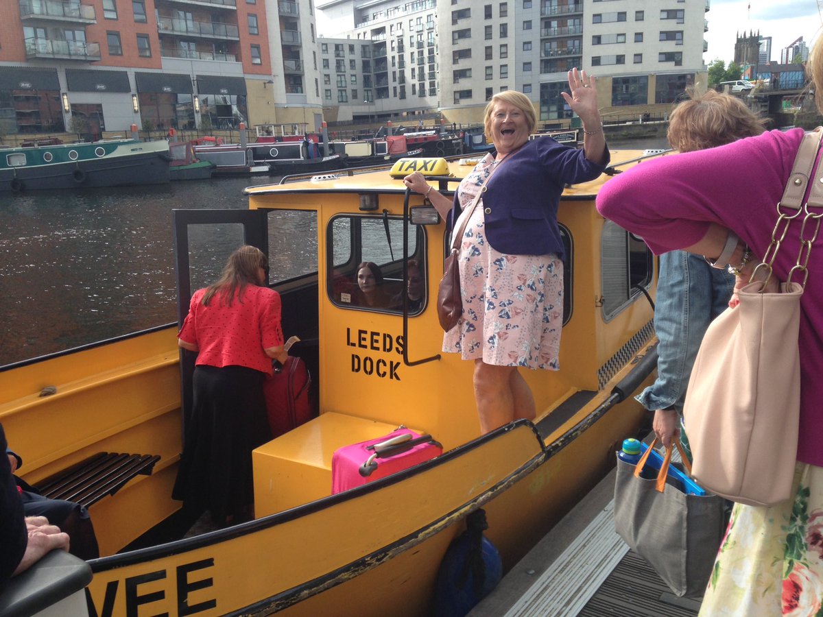 JacqueGerrard's tweet photo. @MidwivesRCM team heading to Leeds station on the water taxi-A novel way of travelling @smithgillianbl  #RCMAL⛵️ https://t.co/RrI5lxanmH