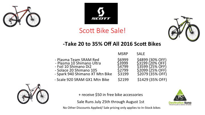 DKTriStore's tweet image. 2016 Scott Bike Blowout!