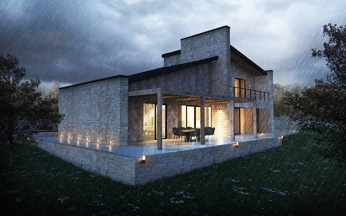 Datca House made of local stone in Turkey designed by Motto Architecture <a href="/MottoMimarlik/">MottoMimarlik</a>: worldarchitecture.org/architecture-n…