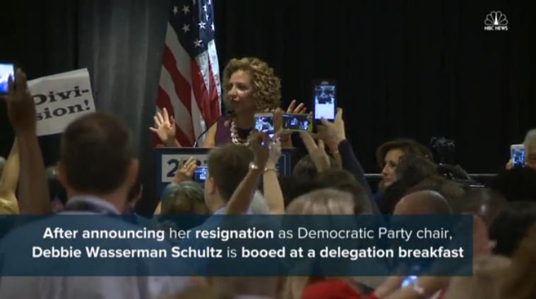 Debbie Wasserman-Schultz booed at #DNCinPHL VIDEO