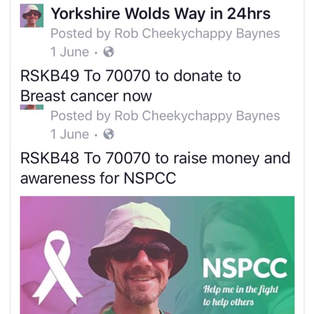 rob280967's tweet photo. @breastcancernow @NSPCC please share and donate even as little as a £1 would be great more would be better👍😉cheers! https://t.co/oMxH9qhsv2