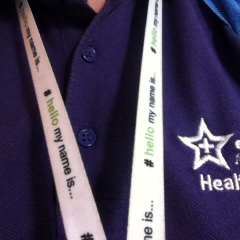 LDNurseTasha's tweet photo. Wearing my #hellomynameis lanyard with pride today. Thoughts are with family of inspirational @GrangerKate https://t.co/9S4vrnS0CL