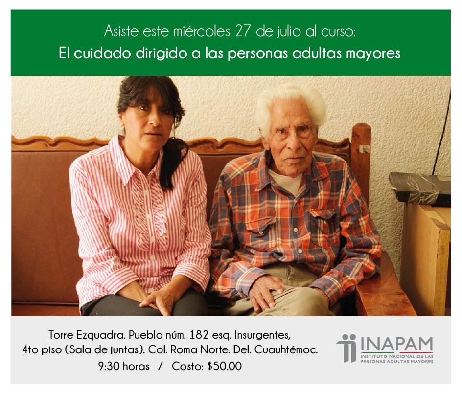 Chely_Escalante's tweet photo. No te pierdas el curso: El #cuidado dirigido a las personas adultas mayores. 5601 1313. https://t.co/uzHzmYKsHG  https://t.co/LscRKYlFEK