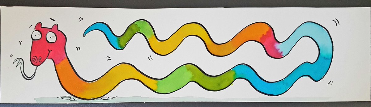 Here's my super fast #RainbowSerpent @AnimalAlphabets #AnimalAlphabets #rainowsnake #illustration