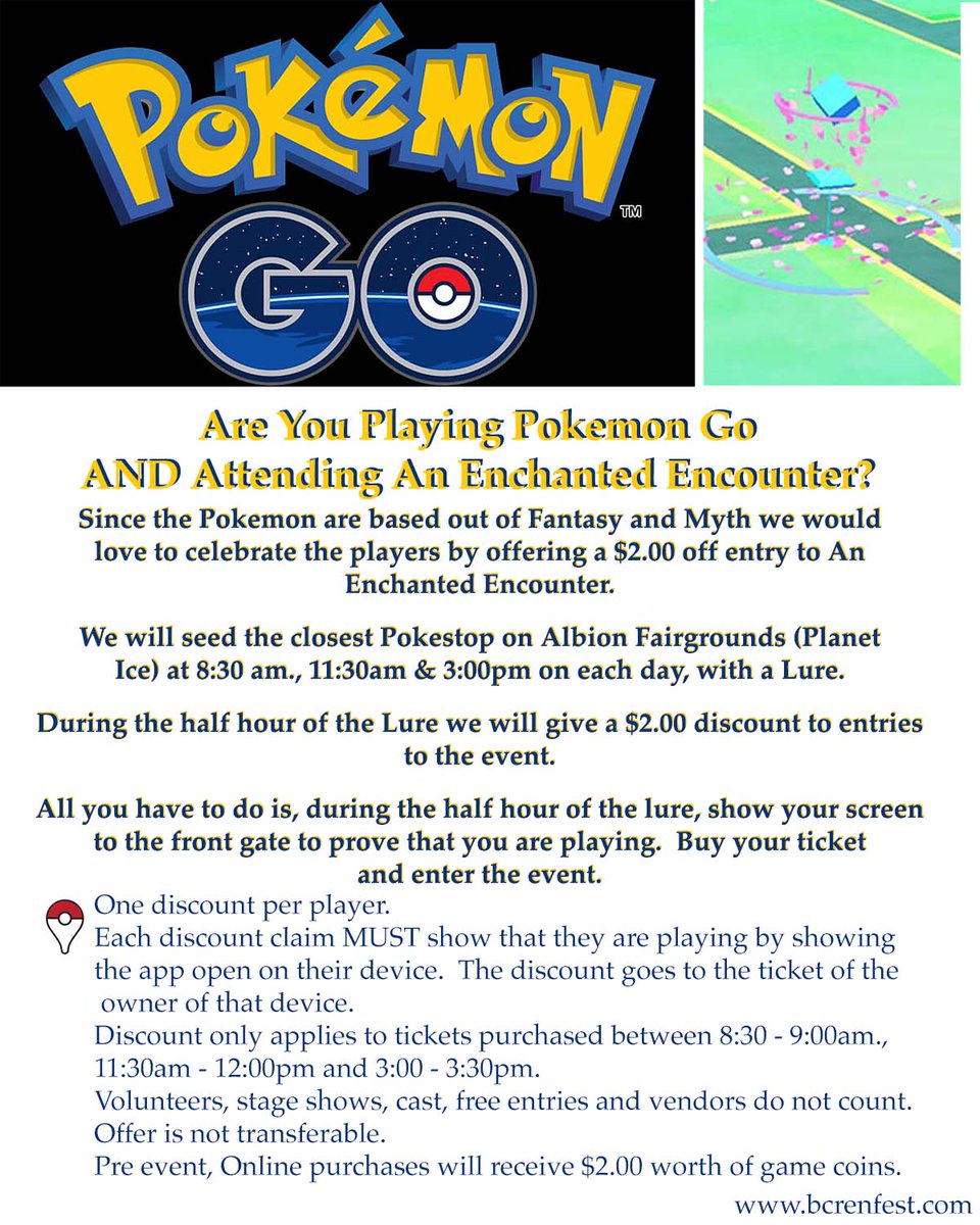 Since #Pokemon from fantasy we thought we'd include them in <a href="/EnchantedBC/">Enchanted Encounter</a> Details in image. #PokemonGO #Pokestop
