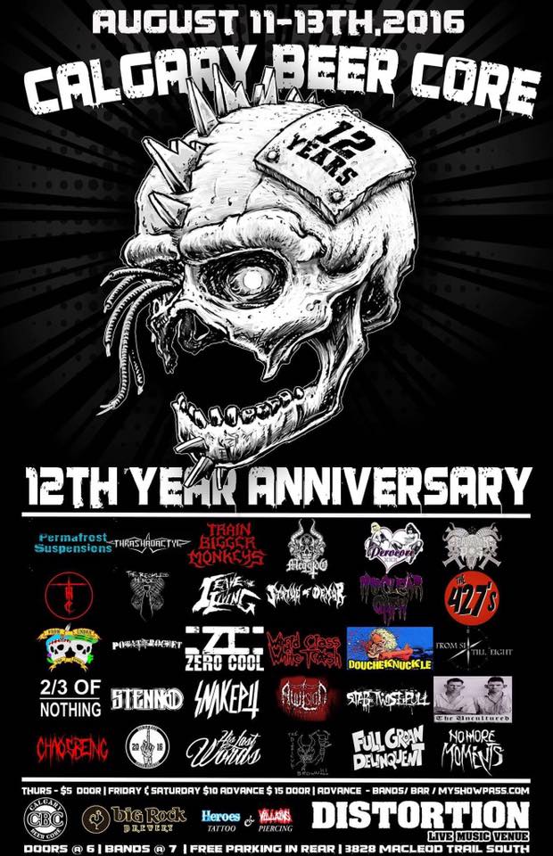 calgarybeercore's tweet photo. Aug 11-13 @distortionyyc #CalgaryBeerCore 12 Year B-Day Celebration! 3 Days / 30 Bands! https://t.co/mclW5rXZo5 #yyc https://t.co/SIWYrNAYS7