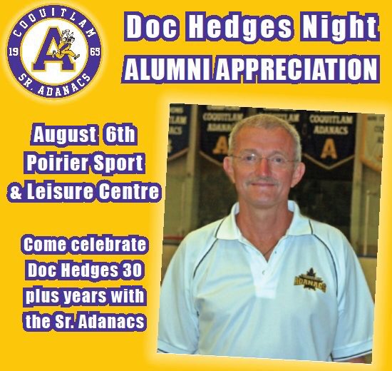 JuniorAdanacs's tweet photo. Come out and support Doc Hedges as our Sr Adanacs recognize his contributions to the sport and to the Adanac Family https://t.co/sePEqCUTkg