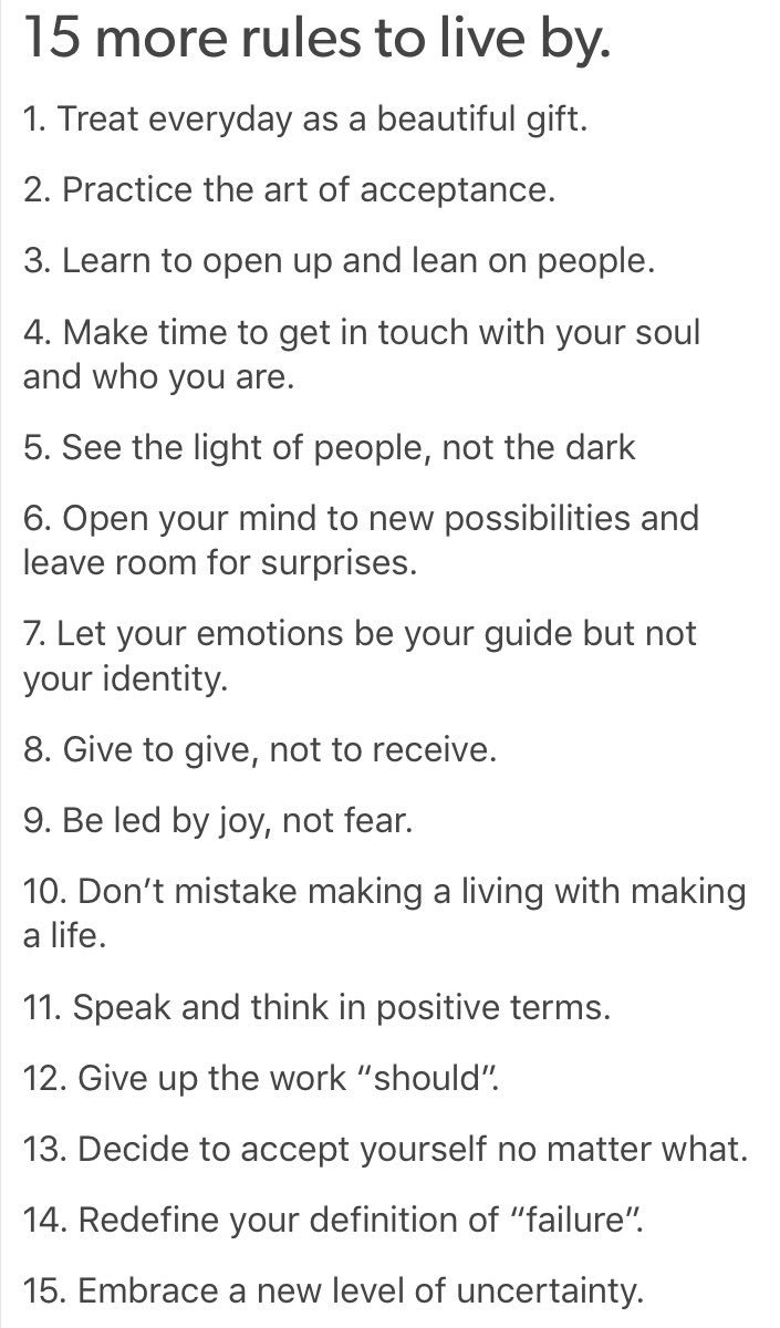 XxHappypills's tweet photo. 15 more rules to live by. https://t.co/LwH60bxl2V