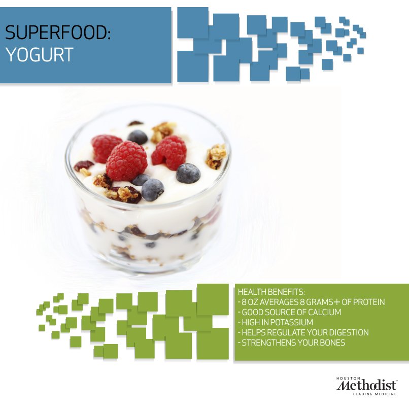 Yogurt is a good source of calcium &amp; potassium. Want it with fruit or without? Learn what makes it a #superfood
