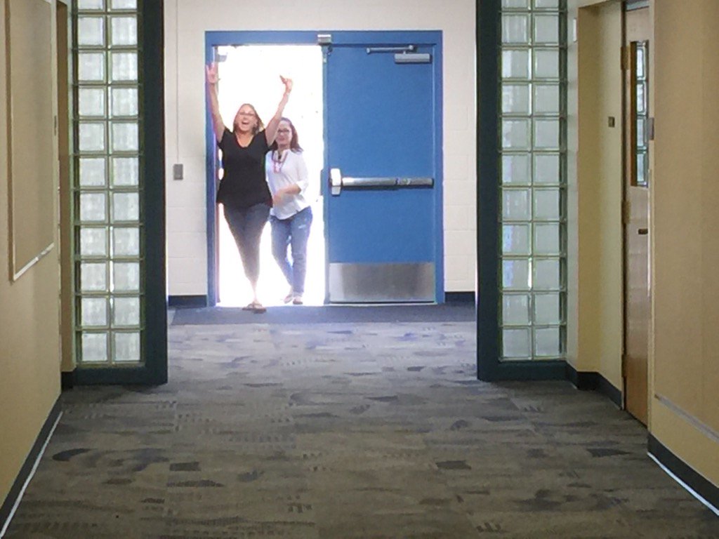 csdjsoto's tweet photo. Norte staff finding clues around the building.  Go Team! https://t.co/w8ZU15pk4N