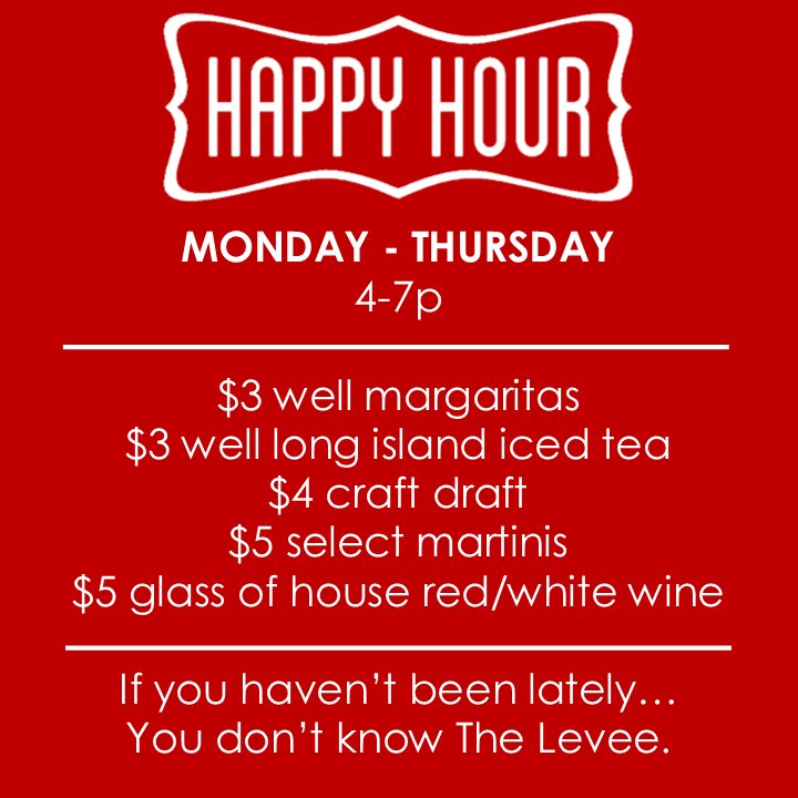TheLevee_'s tweet photo. #happyhour #thelevee https://t.co/S9kVU87oip