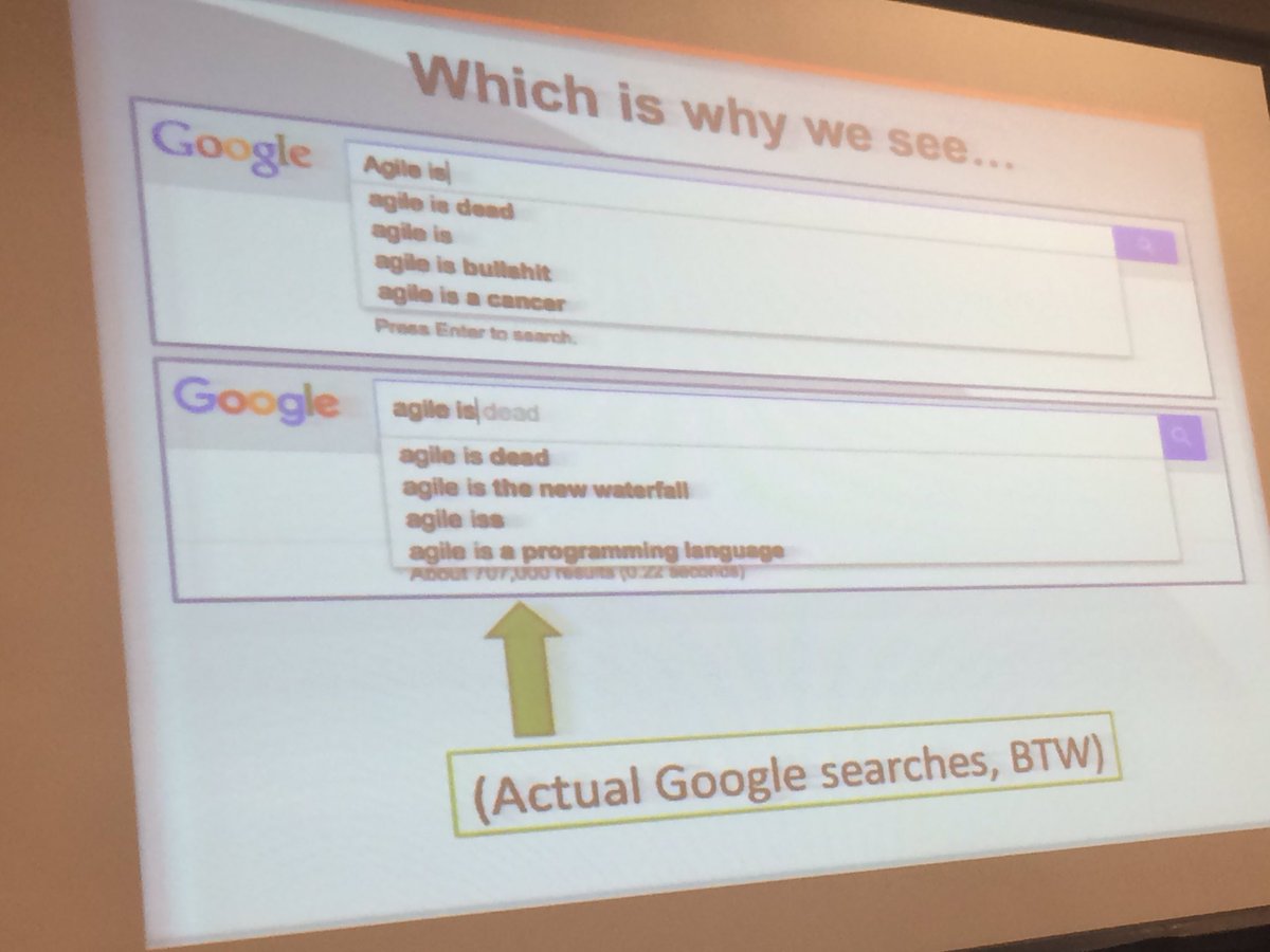 JennyKCMO's tweet photo. Seen the predictive search for "agile"? @troytuttle has! We can do better! #MVA #Agile2016 @AgilehoodKC #LAKC2016 https://t.co/NoTNZbq2Pq