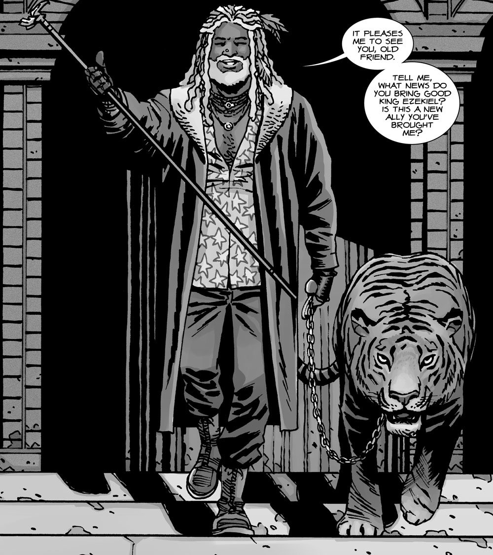 TheWalkingDead's tweet photo. Learn EVERYTHING you need to know about Ezekiel from #TWD comics and how it affects the show https://t.co/ElPJNX6j7J https://t.co/0QFaW7Vby5